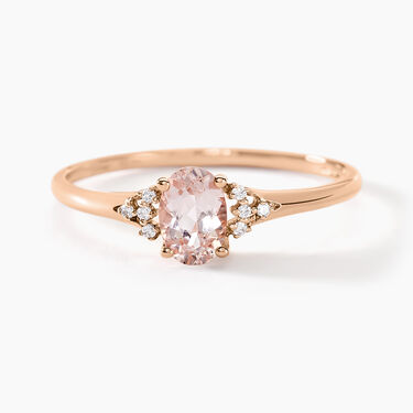 Bague Urbaine Or Rose Morganite Et Oxyde De Zirconium - Bagues solitaires Femme | Histoire d’Or
